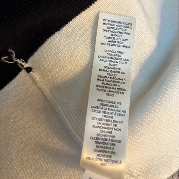 CHICOS COLORBLOCK SLEEVELESS BLACK & WHITE CASUAL OPEN FRONT LONG VEST SIZE 8-10 - Picture 6 of 10